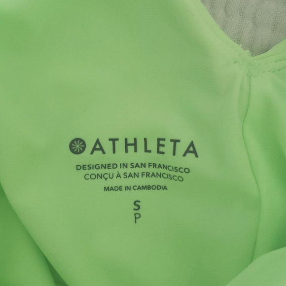 Athleta One Piece Bathing Suit Size S Electric green highlighter yellow - Picture 6 of 7
